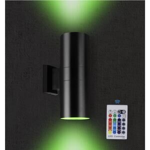Yasotek Up and Down Lights Outdoor, RGBW Exterior Wall Sconce RGB Color Changing
